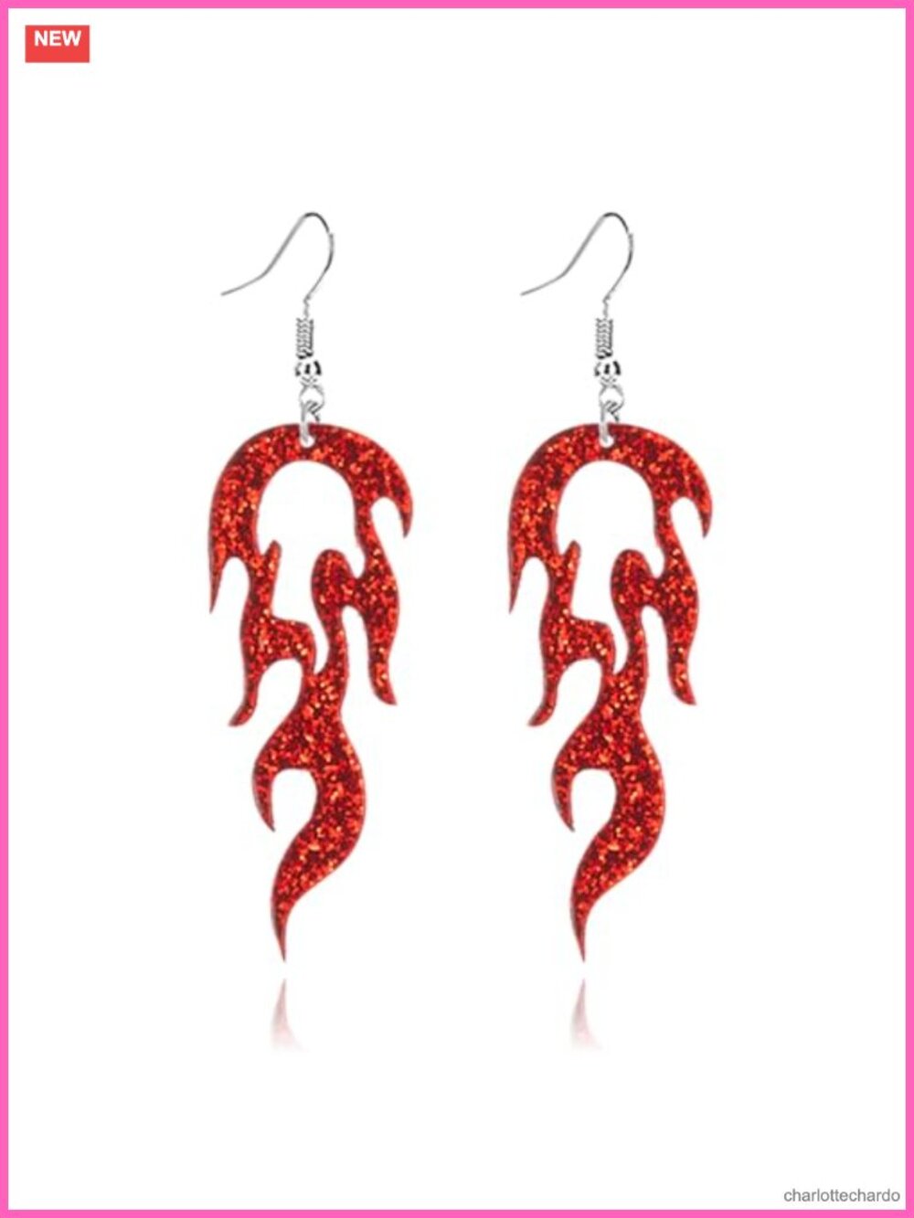 Flame Fire Geometric Drop Dangle Earrings Gothic Cosplay Halloween Jewelry